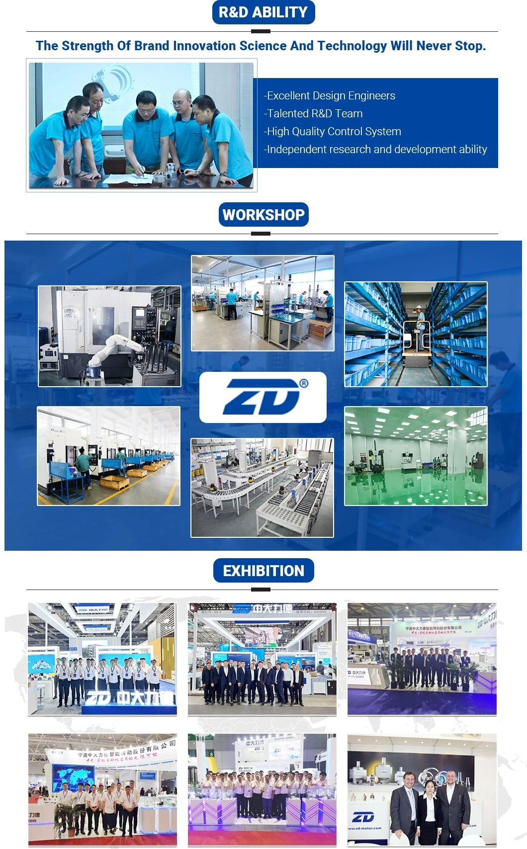 ZD High Performance High Quality Electric AC/DC Brush Or Brushless Gear Motor Planetary Gearbox Manufacture For Automation Solutions